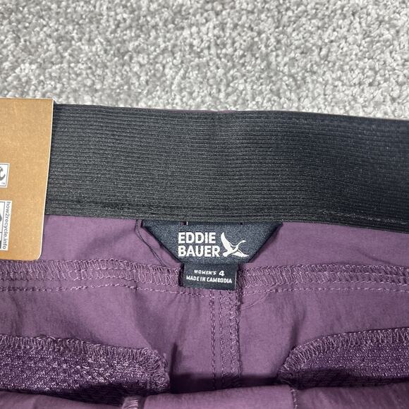 Eddie Bauer Shorts Womens 4 Hiker Nylon Spandex Performance Stretch Purple NWT - Picture 3 of 10